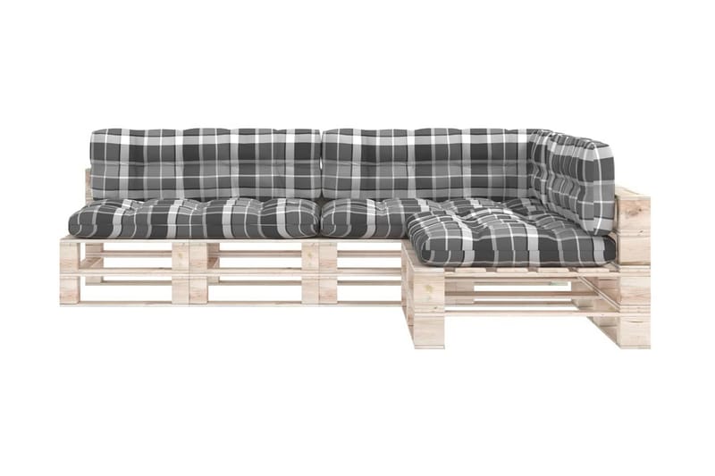 Dynor till pallsoffa 7 st grått rutmönster - Flerfärgad - Soffdyna & bänkdyna utemöbler