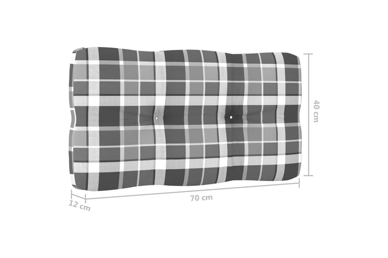 Dynor till pallsoffa 2 st grått rutmönster - Flerfärgad - Soffdyna & bänkdyna utemöbler