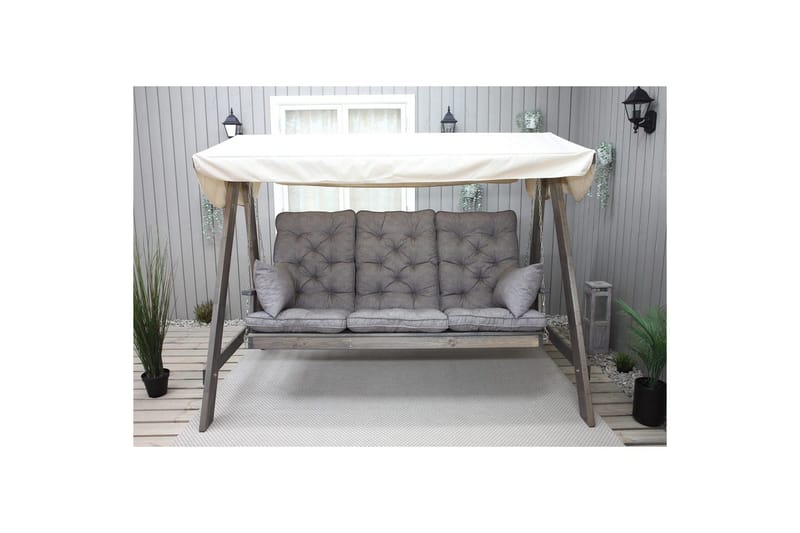 Soffdyna med ryggstöd Maxi Hög Rygg med Sidokuddar - Grå - Utemöbler & utemiljö - Dynor - Kompletta dynset