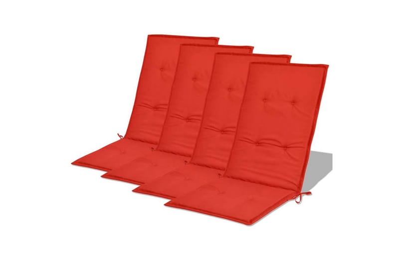 Stolsdynor för trädgården 4 st 120x50x3 cm röd - Röd - Soffdyna & bänkdyna utemöbler