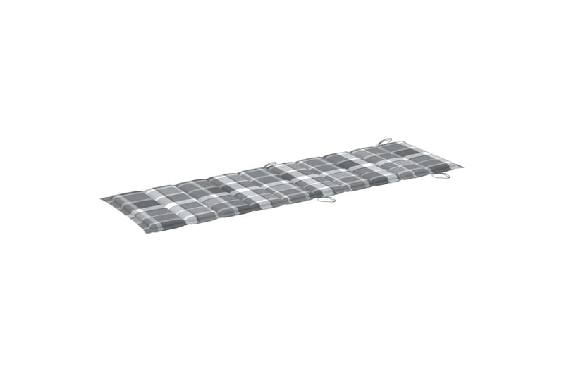 Solsängsdyna grå rutmönster 186x58x3 cm - Flerfärgad - Solsängsdynor