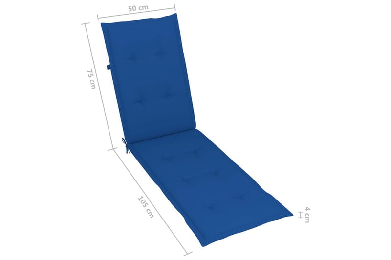 Solsängsdyna kungsblå (75+105)x50x3 cm - Blå - Solsängsdynor