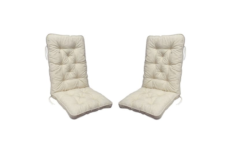 Stolskudde med ryggstöd Malmö Maxi Hög Rygg 2-pack Beige - Beige - Utemöbler & utemiljö - Dynor - Sittdyna & ryggdyna utemöbler