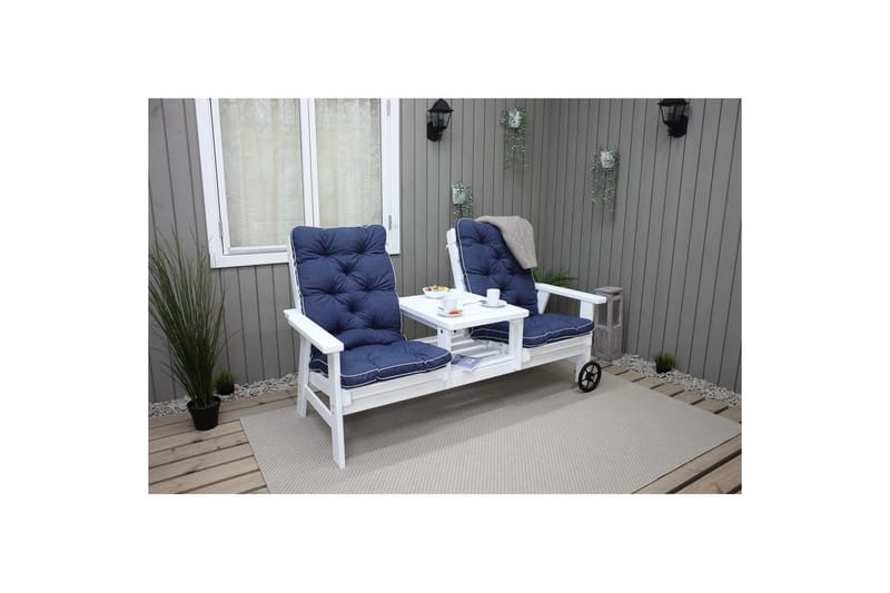 Stolskudde med ryggstöd Malmö Maxi Hög Rygg Blå - Blå - Utemöbler & utemiljö - Dynor - Övriga dynor