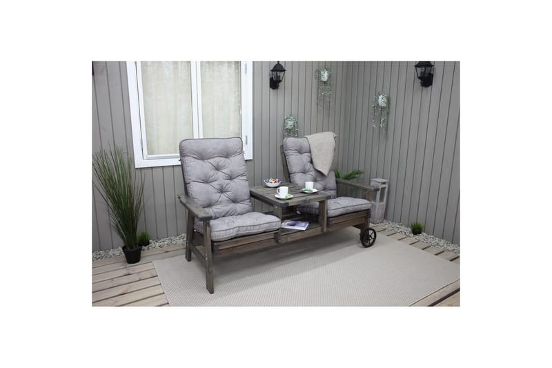 Stolskudde med ryggstöd Malmö Maxi Hög Rygg - Grå - Utemöbler & utemiljö - Dynor - Däckstolsdynor