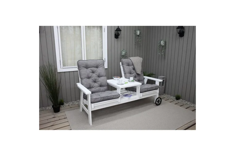 Stolskudde med ryggstöd Malmö Maxi Hög Rygg - Grå - Utemöbler & utemiljö - Dynor - Positionsdynor