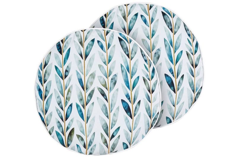 Tricase Utomhuskudde 40 cm Rund - Vit/Grön - Utemöbler & utemiljö - Dynor - Utomhuskuddar