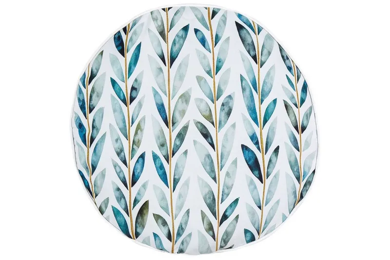 Tricase Utomhuskudde 40 cm Rund, Vit/Grön