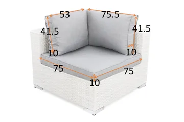 Bahamas Dynfodral till Hörnmodul - Ljusgrå - Utemöbler & utemiljö - Dynor - Utomhusklädslar