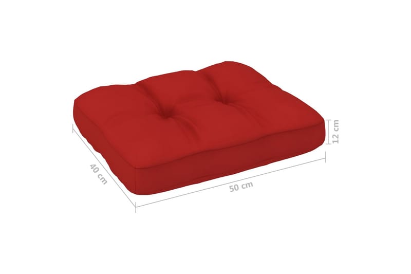Dyna till pallsoffa röd 50x40x10 cm - Röd - Soffdyna & bänkdyna utemöbler