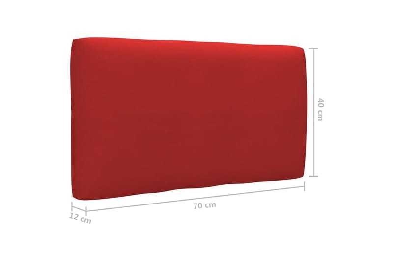 Dyna till pallsoffa röd 70x40x12 cm - Röd - Soffdyna & bänkdyna utemöbler
