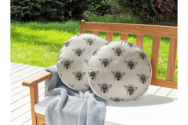 Utomhuskudde Arnesano 40 cm Rund 2 st - Beige/Svart - Utemöbler & utemiljö - Dynor - Utomhuskuddar