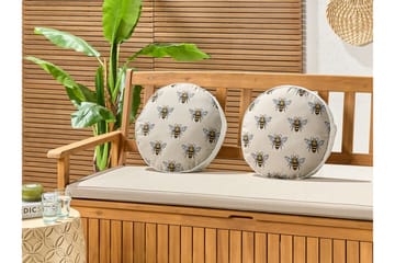 Utomhuskudde Arnesano 40 cm Rund 2 st - Beige/Svart - Utemöbler & utemiljö - Dynor - Utomhuskuddar