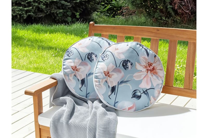 Utomhuskudde Benedetta 40 cm Rund 2 st - Blå - Utemöbler & utemiljö - Dynor - Utomhuskuddar