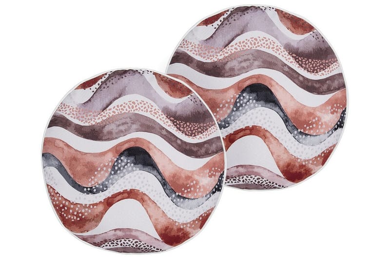 Utomhuskudde Cannole 40 cm Rund - Brun/Vit/Svart - Utemöbler & utemiljö - Dynor - Utomhuskuddar