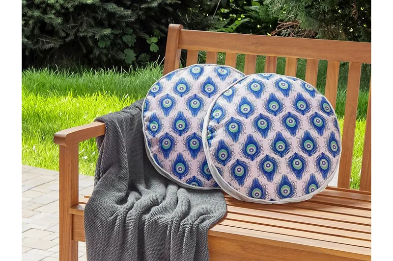 Utomhuskudde Didsbury 40 cm Rund - Blå/Rosa - Möbler - Bord & matgrupp - Soffbord