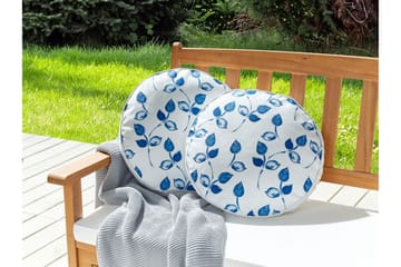 Utomhuskudde Fasano 40 cm Rund - Vit/Blå - Utemöbler & utemiljö - Dynor - Utomhuskuddar