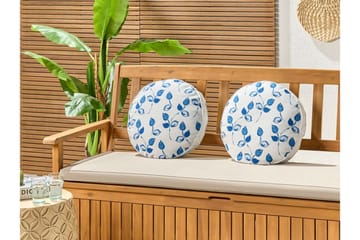 Utomhuskudde Fasano 40 cm Rund - Vit/Blå - Utemöbler & utemiljö - Dynor - Utomhuskuddar