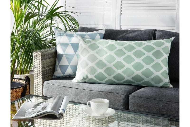 Utomhuskudde Flojen 42x60 cm - Grön/Vit - Utemöbler & utemiljö - Dynor - Utomhuskuddar