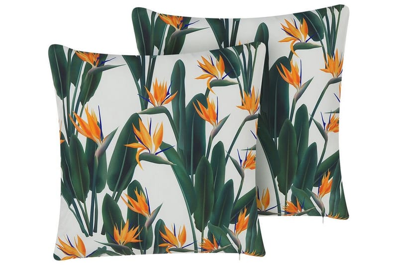 Utomhuskudde Heckville 45x45 cm - Grön/Vit/Orange - Utemöbler & utemiljö - Dynor - Utomhuskuddar