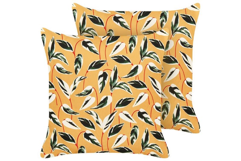 Utomhuskudde Macerata 45x45 cm 2 st - Gul/Grön/Vit - Utemöbler & utemiljö - Dynor - Utomhuskuddar