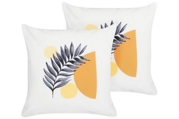Utomhuskudde Saguenay 45x45 cm 2 st - Vit/Svart/Orange/Gul - Utemöbler & utemiljö - Dynor - Utomhuskuddar