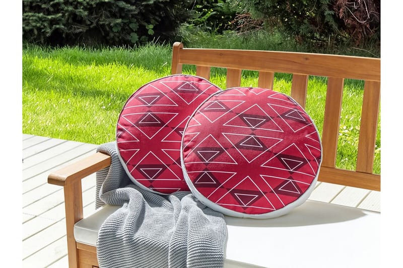 Utomhuskudde Santa Rosa 40 cm Rund - Rosa/Vit - Utemöbler & utemiljö - Dynor - Utomhuskuddar