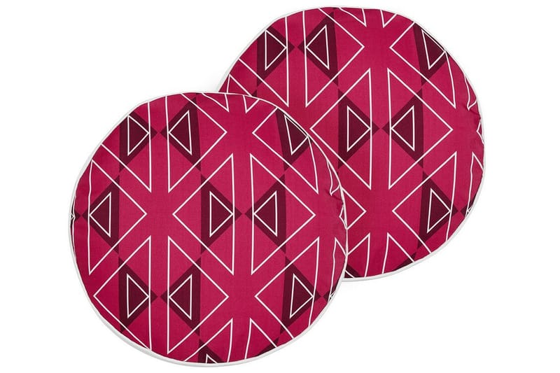 Utomhuskudde Santa Rosa 40 cm Rund - Rosa/Vit - Utemöbler & utemiljö - Dynor - Utomhuskuddar