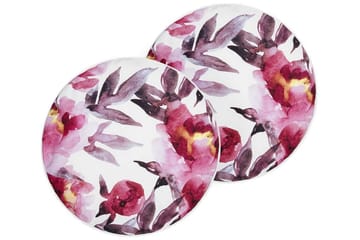 Utomhuskudde Trepuzzi 40 cm Rund 2 st - Vit/Rosa - Utemöbler & utemiljö - Dynor - Utomhuskuddar