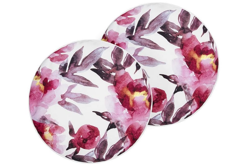 Utomhuskudde Trepuzzi 40 cm Rund 2 st - Vit/Rosa - Utemöbler & utemiljö - Dynor - Utomhuskuddar