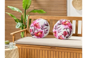 Utomhuskudde Trepuzzi 40 cm Rund 2 st - Vit/Rosa - Utemöbler & utemiljö - Dynor - Utomhuskuddar