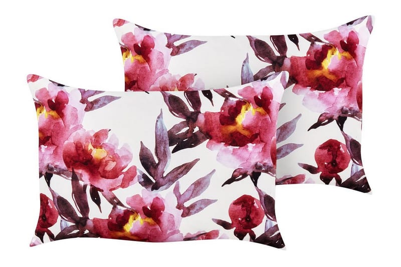 Utomhuskudde Trepuzzi 42x60 cm 2 st - Vit/Rosa - Utemöbler & utemiljö - Dynor - Utomhuskuddar