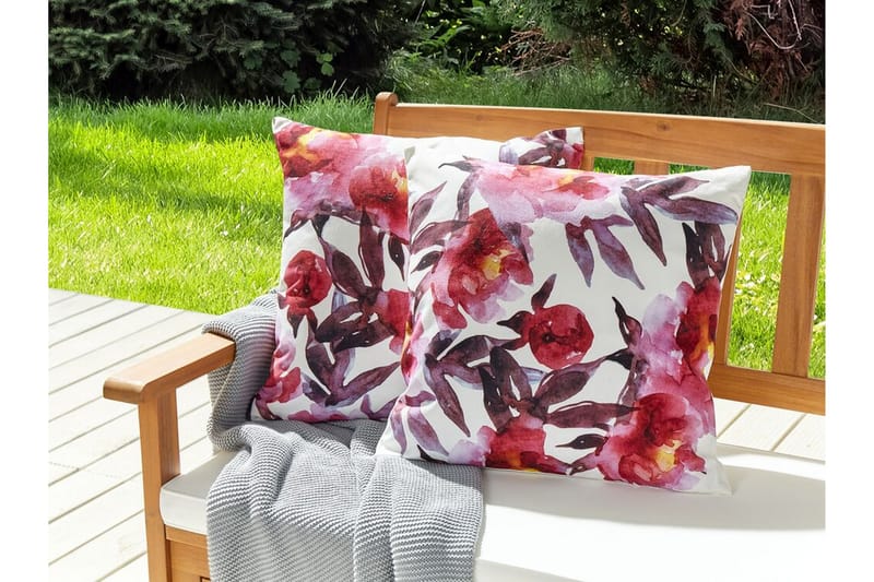 Utomhuskudde Trepuzzi 45x45 cm 2 st - Vit/Rosa - Utemöbler & utemiljö - Dynor - Utomhuskuddar