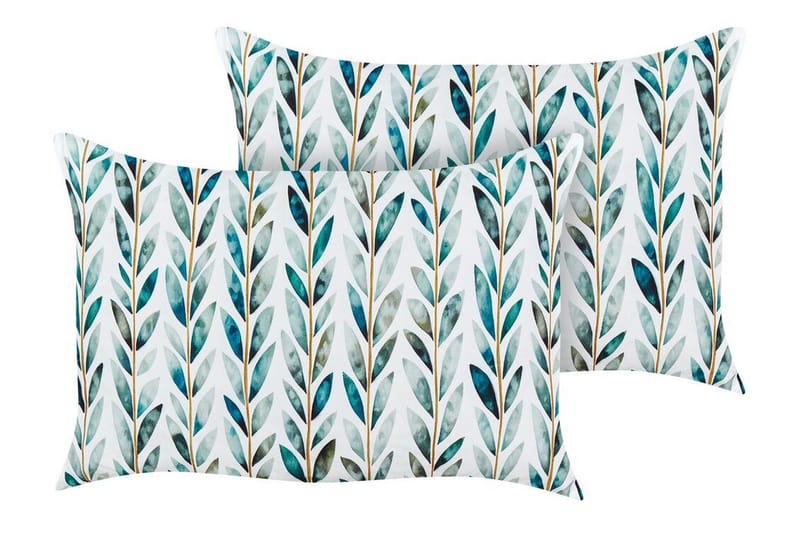 Utomhuskudde Tricase 42x60 cm 2 st - Vit/Grön - Utemöbler & utemiljö - Dynor - Utomhuskuddar