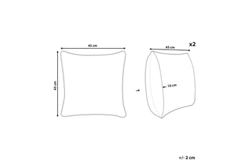 Utomhuskudde Tricase 45x45 cm 2 st - Vit/Grön - Utemöbler & utemiljö - Dynor - Utomhuskuddar