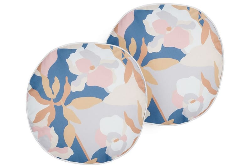 Utomhuskudde Vernole 40 cm Rund 2 st - Vit/Blå/Rosa - Utemöbler & utemiljö - Dynor - Utomhuskuddar