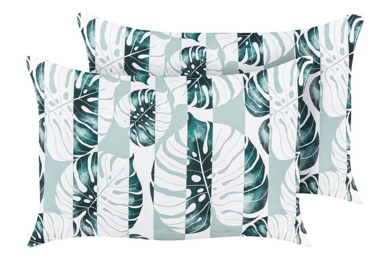 Utomhuskudde Piero 42x60 cm 2 st - Grön/Vit - Utemöbler & utemiljö - Dynor - Utomhuskuddar