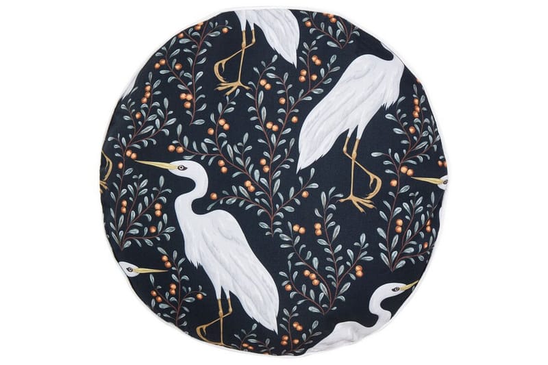 Vulcin Utomhuskudde 40 cm Rund, Svart/Vit