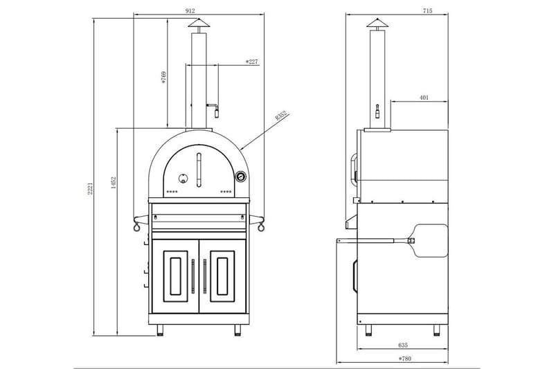 Inox Range - 430SS Stainless - Pizzaugn - Myoutdoorkitchen - Pizzaugn & vedugn