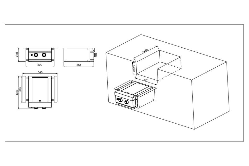 Built-in - Sidobrännare - Myoutdoorkitchen - Grilltillbehör - Grillwok & stekhäll