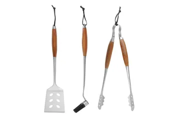 Grillset Mustang 3 Delar - Brun||Silver - Utemöbler & utemiljö - Grill & utekök - Grilltillbehör