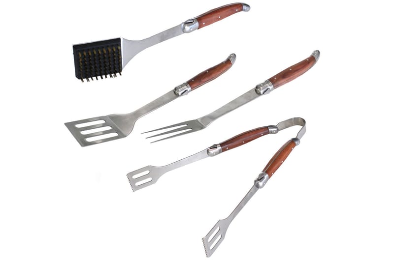 Grillverktyg - 4 delar - Trä|Silver - Utemöbler & utemiljö - Grill & utekök - Grilltillbehör