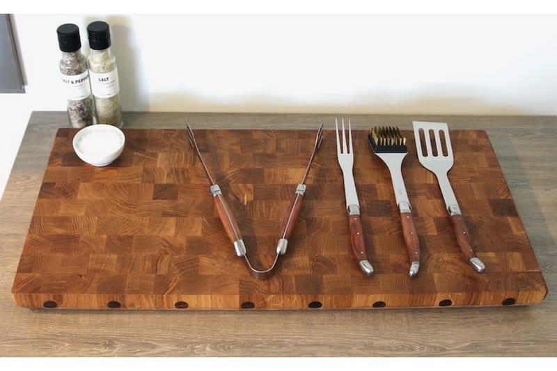 Grillverktyg - 4 delar - Trä|Silver - Utemöbler & utemiljö - Grill & utekök - Grilltillbehör