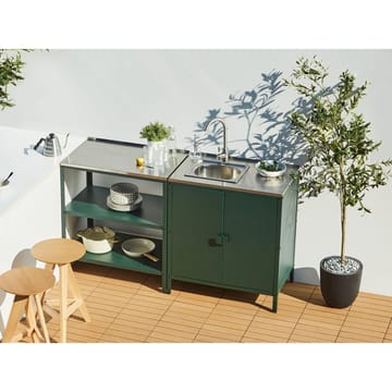 2-delat utekök med vask 2 dörrar Vilama - Grön, Silver - Utemöbler & utemiljö - Grill & utekök - Utekök - Kompletta utekök