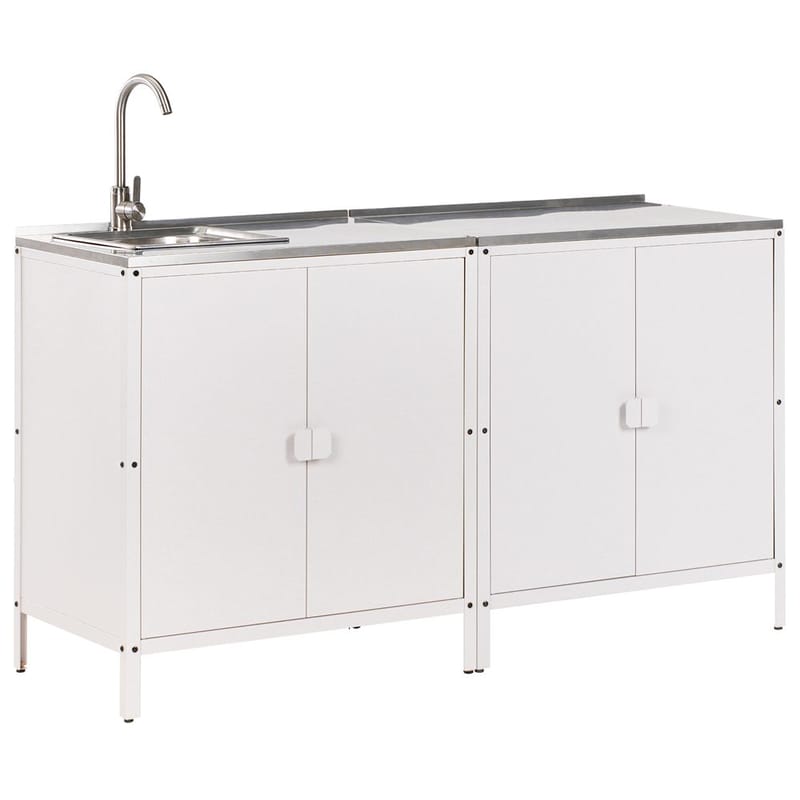2-delat utekök med vask 4 dörrar Vilama, Vit, Silver