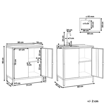 2-delat utekök med vask 4 dörrar Vilama - Vit, Silver - Utemöbler & utemiljö - Grill & utekök - Utekök - Kompletta utekök