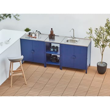 3-delat utekök med vask 4 dörrar Vilama - Blå, Silver - Utemöbler & utemiljö - Grill & utekök - Utekök - Kompletta utekök