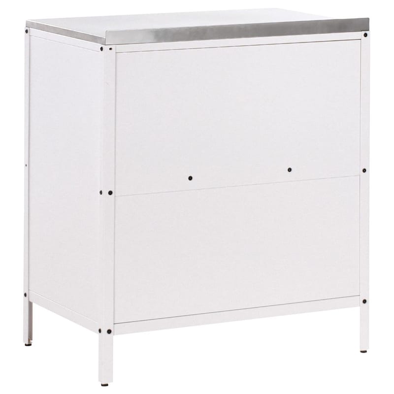 3-delat utekök med vask 4 dörrar Vilama - Vit, Silver - Utemöbler & utemiljö - Grill & utekök - Utekök - Kompletta utekök