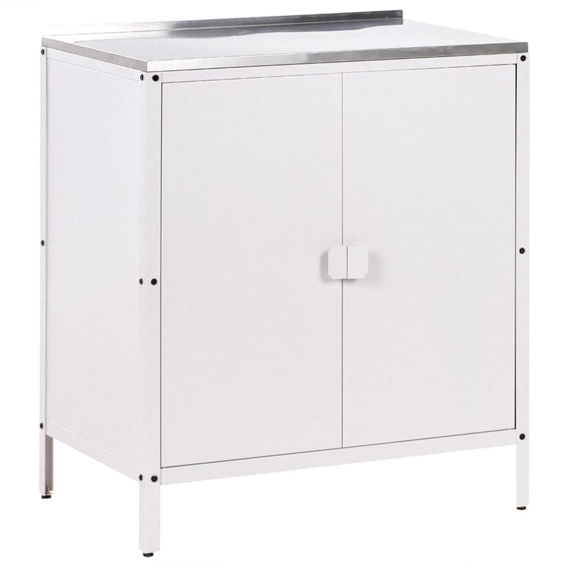 3-delat utekök med vask 4 dörrar Vilama - Vit, Silver - Utemöbler & utemiljö - Grill & utekök - Utekök - Kompletta utekök