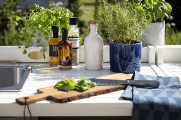 Hillerstorp Läckö Utekök med Vask + Arbetsbänk - Vit - Utemöbler & utemiljö - Grill & utekök - Utekök - Bygg ditt eget utekök